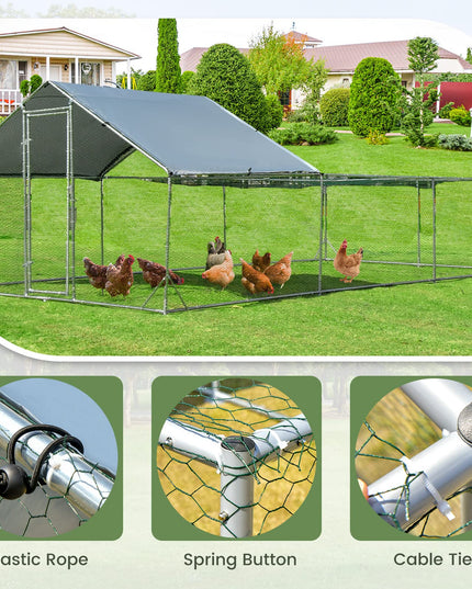 Giantex 20ft Large Metal Chicken Coop