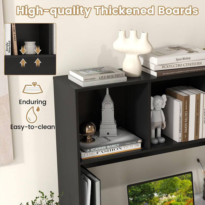 Giantex Desktop Bookshelf with 4 Shelves for Computer Desk ( 10"D x 37"W x 28.5"H )