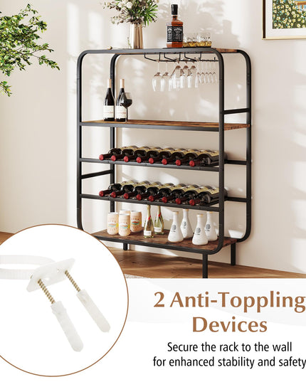 Giantex Industrial Wine Rack Freestanding Floor for Kitchen