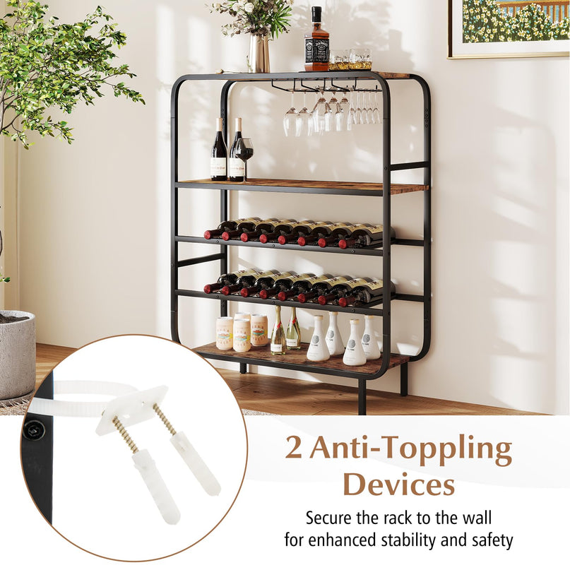 Giantex Industrial Wine Rack Freestanding Floor for Kitchen