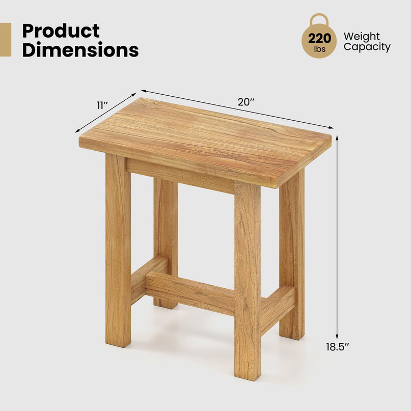 Giantex Teak Shower Bench Stool for Seniors