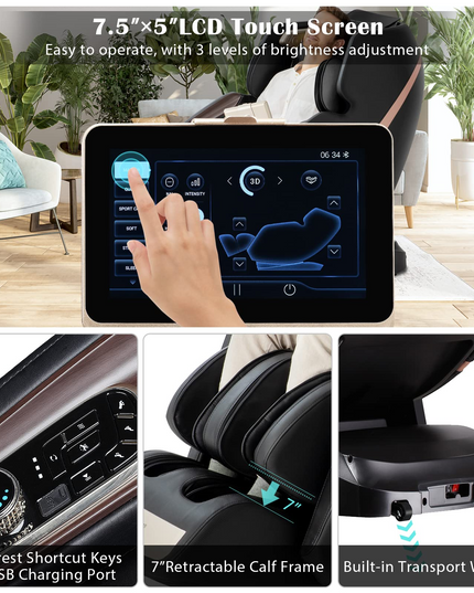 Giantex 3D Full Body Massage Chair, Zero-Gravity Massage Recliner Chair w/ 7'' Touch Screen & SL Track