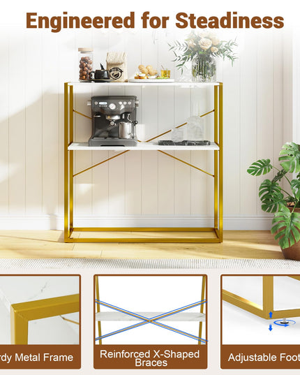 Giantex 36" Console Table with Open Storage Display Shelves and Heavy Duty Metal Frame