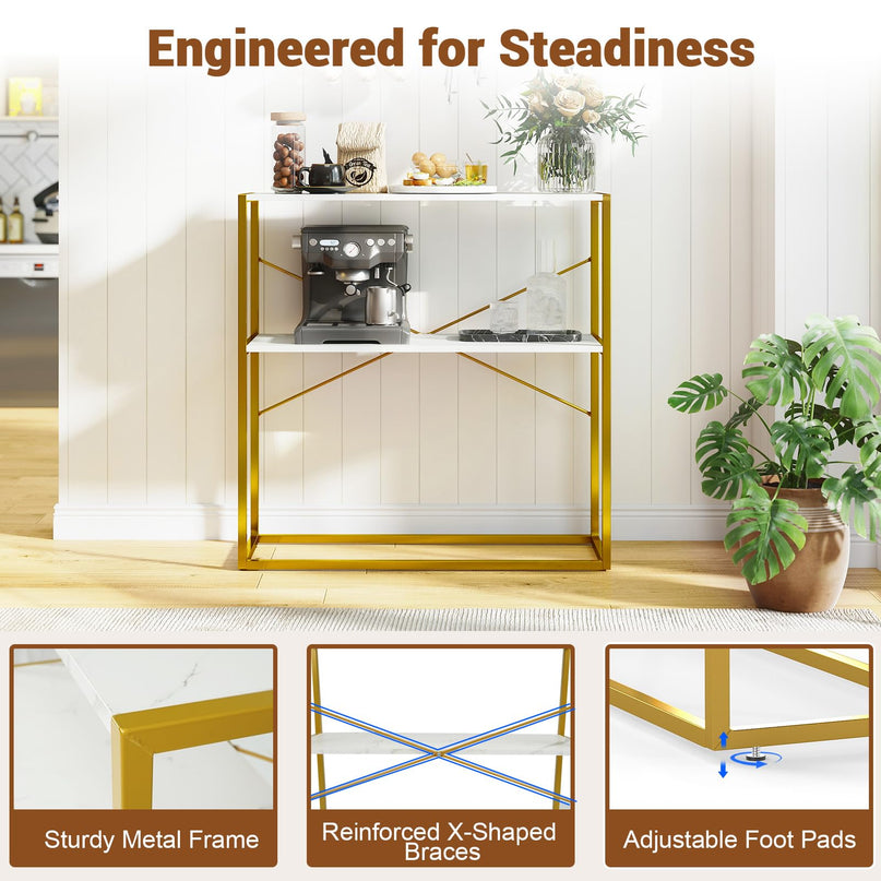 Giantex 36" Console Table with Open Storage Display Shelves and Heavy Duty Metal Frame