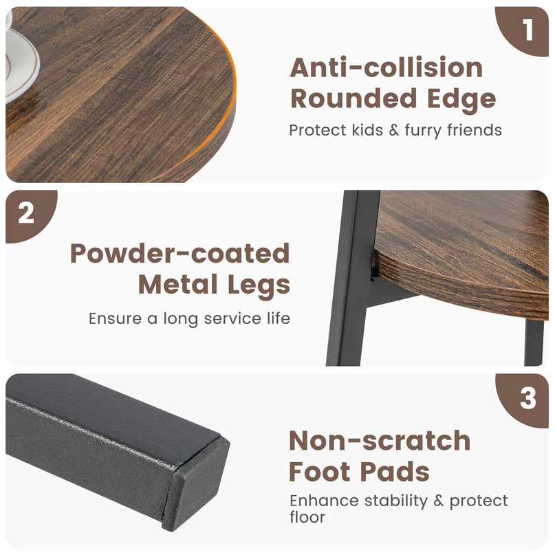 Giantex Round End Table Set