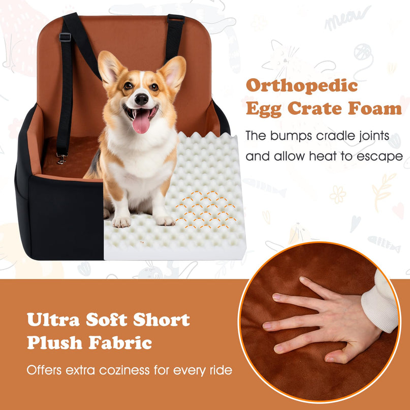 Giantex Orthopedic Dog Car Seat for Small Dogs up to 35/55 lbs(21'' x 20'' x 18''/32'' x 21'' x 18'')