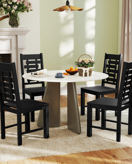 Giantex Wooden Dining Chairs Set of 2/4 with High & Tilted Backrest