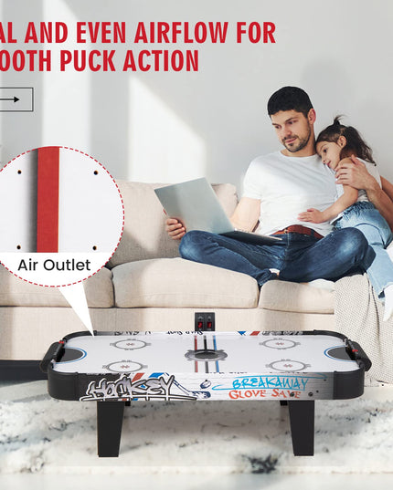 Giantex 42" Air Hockey Table, with 2 Pucks, 2 Pushers, LED Electronic Scoring