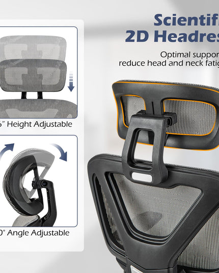 Giantex Ergonomic Office Chair, High Back Mesh Computer Desk Chair with Adjustable Backrest Headrest