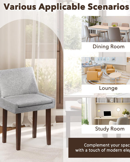 Modern Upholstered Armless Chair with Square Wood End Table