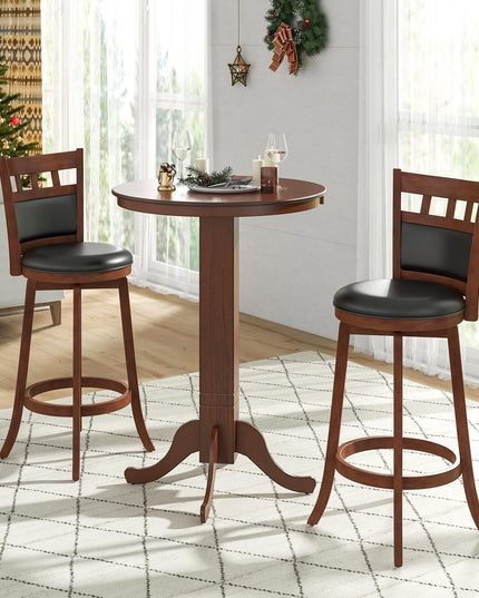 Giantex 3-Piece Bar Table and Chairs Set, Dining Table Set with 2 Swiveling Bar Stools