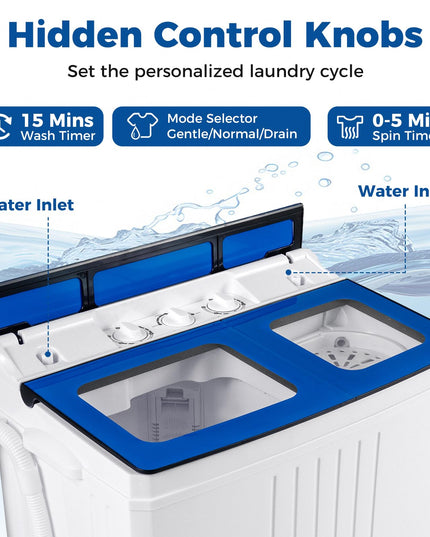 Giantex Portable Washing Machine 20LBS Twin Tub Mini Compact Laundry Washer