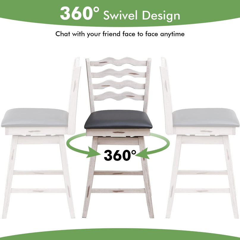 Giantex Wooden Upholstered Barstools for Kitchen Island