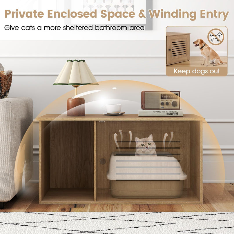 GIANTEX 31.5" Wooden Cat Litter Box Enclosure