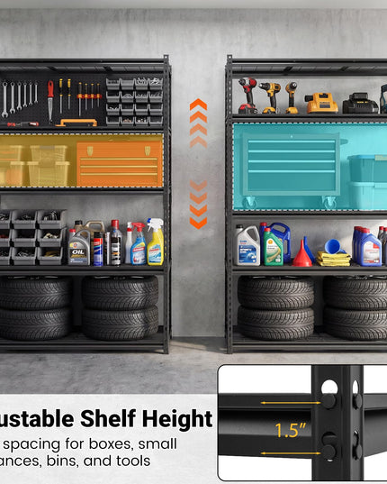 Giantex 5-Tier Metal Storage Shelves Heavy Duty Garage Shelving Units(48" L x 24" W x 72" H)