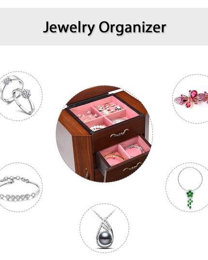 Giantex Standing Jewelry Cabinet Armoire with Top Flip Mirror