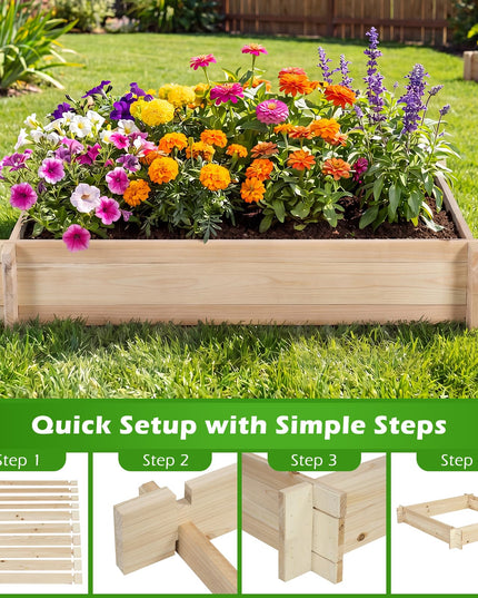 Giantex 40" x 40" Wooden Raised Garden Bed