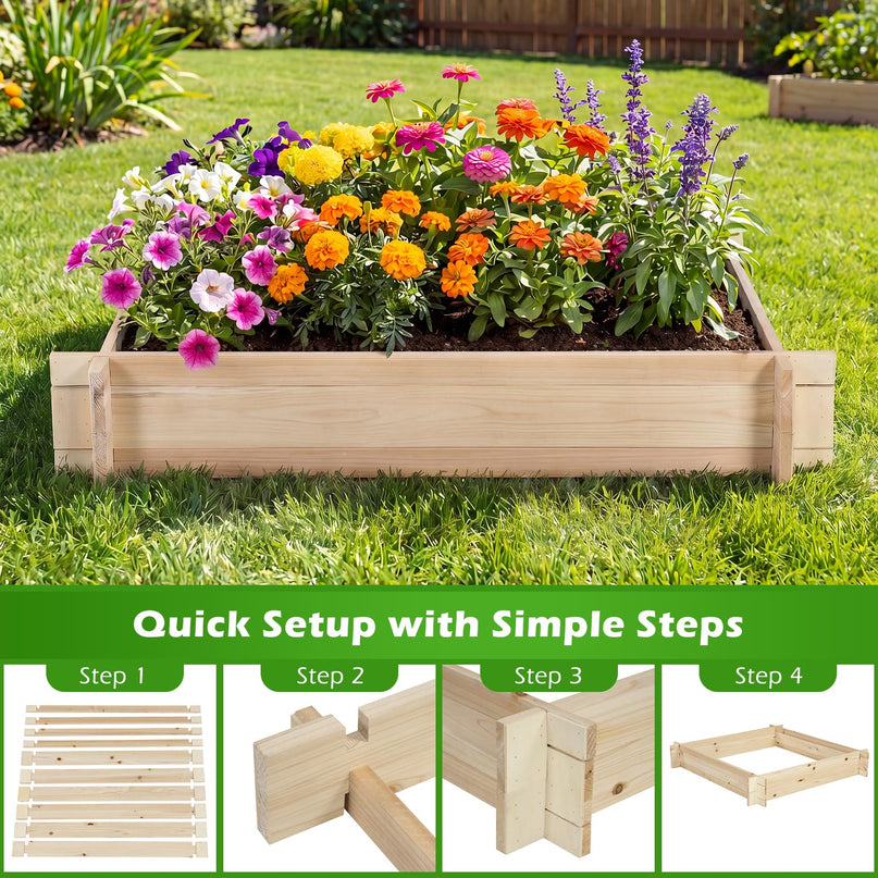 Giantex 40" x 40" Wooden Raised Garden Bed