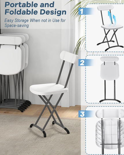 Giantex 2-Pack Folding Chairs, Plastic Event Chairs, Lightweight Foldable Chairs with Solid X-Shape Frame