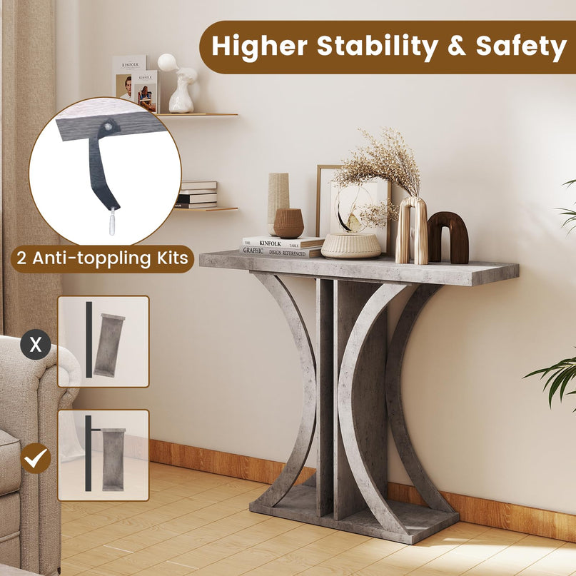 Console rectangulaire Giantex 40" avec cadre géométrique pour entrée de couloir
