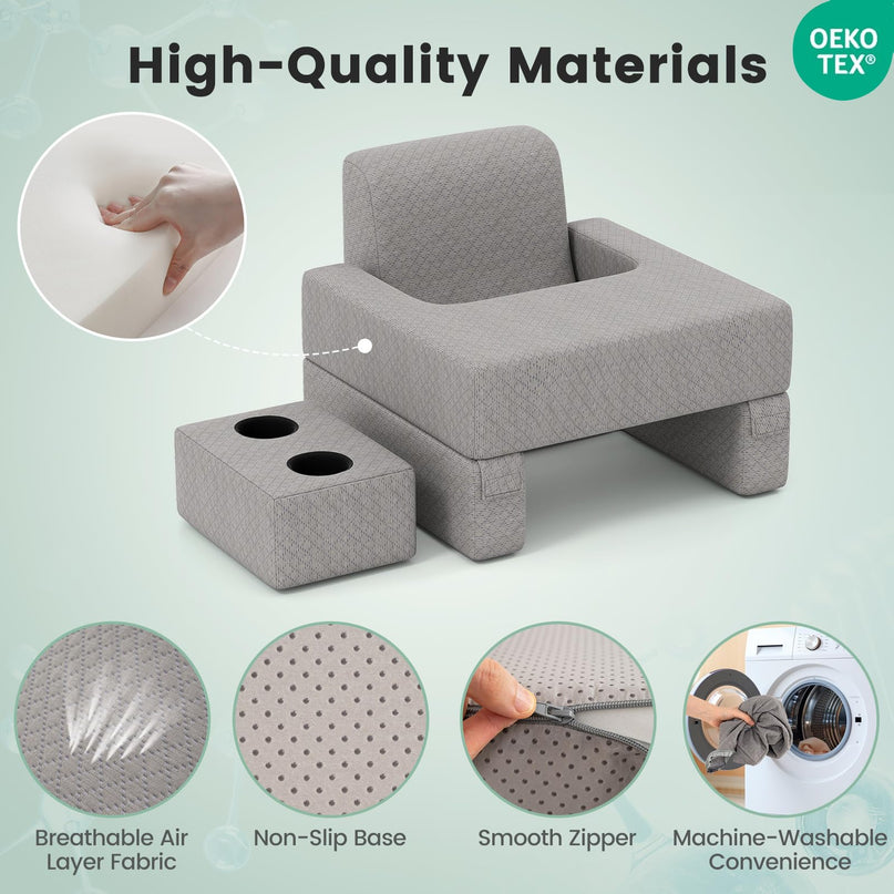 Giantex Reading Pillow with Back Arm Rest & Cup Holder for Adult