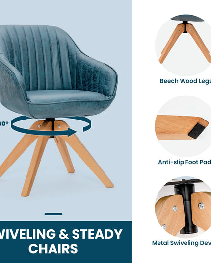 Giantex Swivel Accent Chair for Desk - Set of 2 Armchair Without Wheel