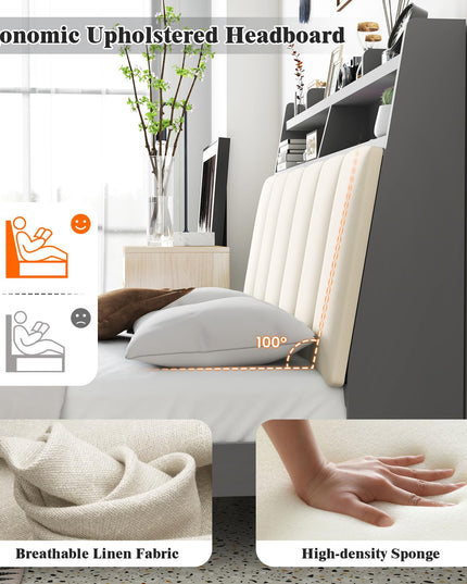 Giantex Full Size Bed Frame with Storage