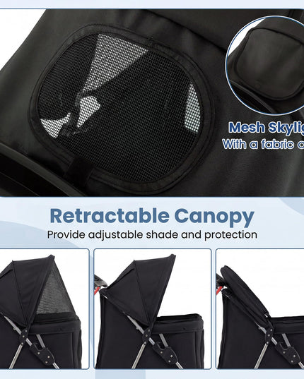 Giantex 3 Wheel Foldable Dog Stroller for Small Dogs Cats