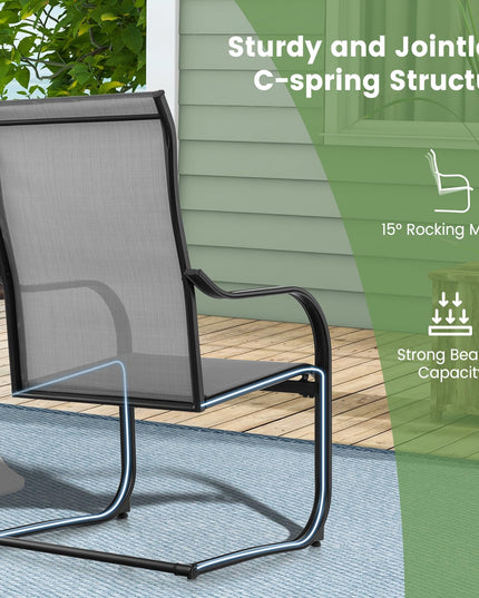Giantex Patio Chairs, High Back Outdoor Chairs w/Sled Base, All Weather Fabric
