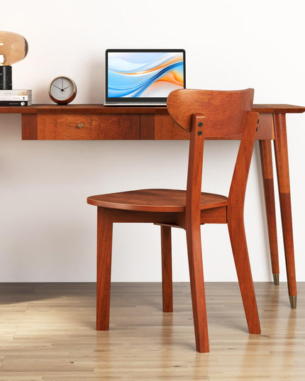 Giantex Wooden Dining Chairs, Kitchen Chairs w/Curved Backrest & Solid Rubber Wood Frame