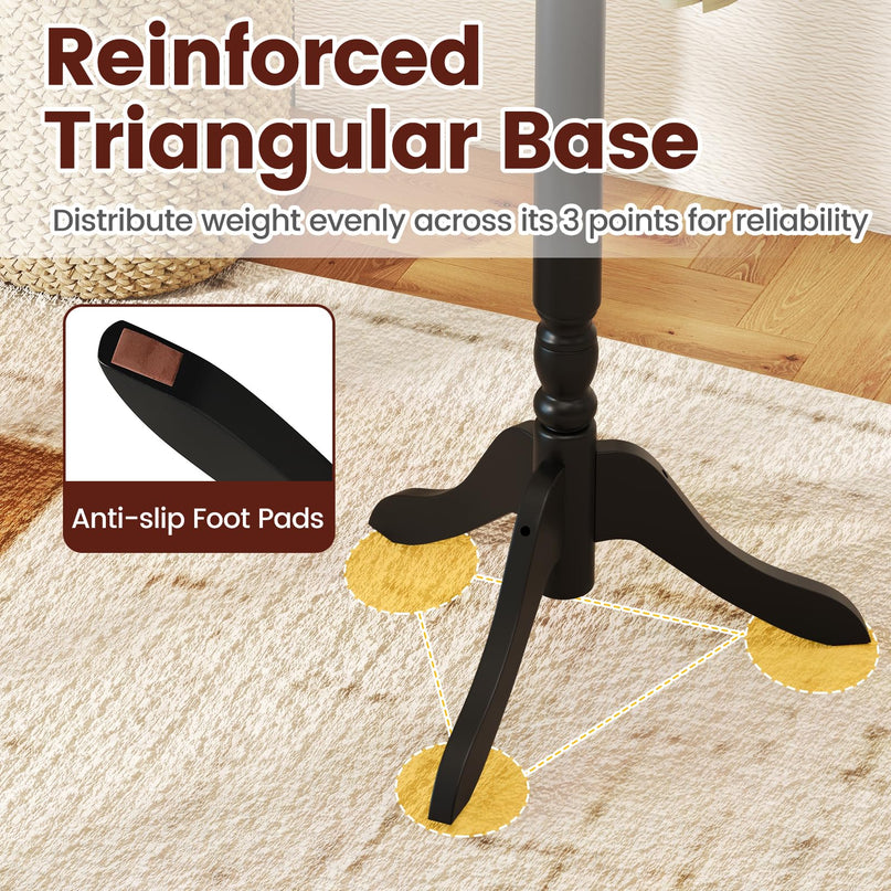 Giantex Solid Wood Coat Rack with 3 Adjustable Heights and 11 Hooks