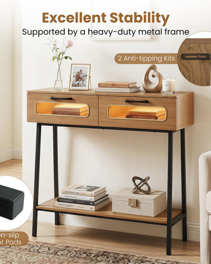 Giantex Console Table with LED Lights for Living Room Hallway Entrance