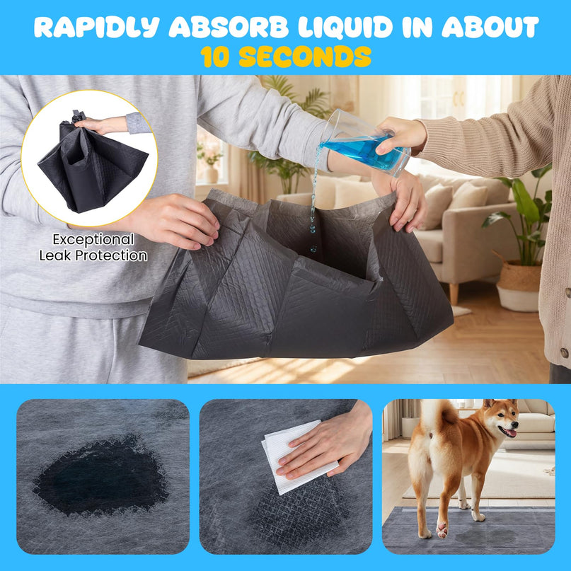 Giantex 150-Pack 24" x 24" Charcoal Dog Pee Pads for Small & Medium Dogs
