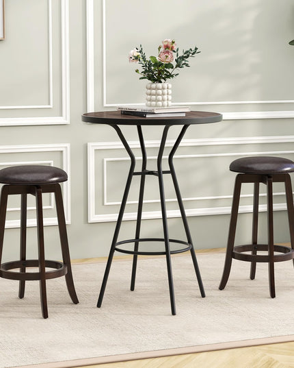 Giantex Bar Stools Set， 29"/ 24"  Bar Height Bar Stools w/ 360° Swivel Round Seat & Footrest