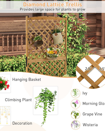 Planter Raised Bed with Trellis - Giantex