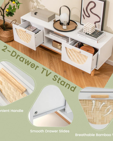 Giantex TV Stand for TV up to 55”, Television Stand with Open Shelves