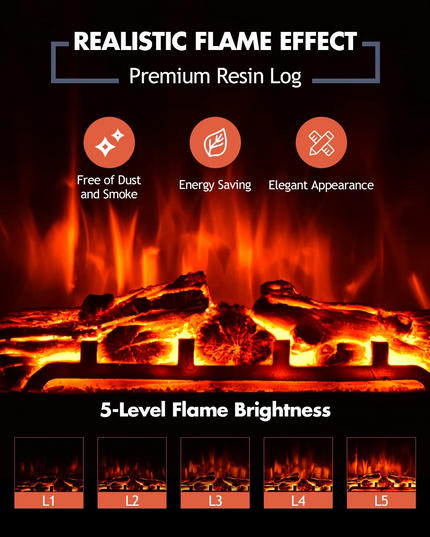 Giantex 18'' Electric Fireplace, Fireplace Inserts Electric Heater