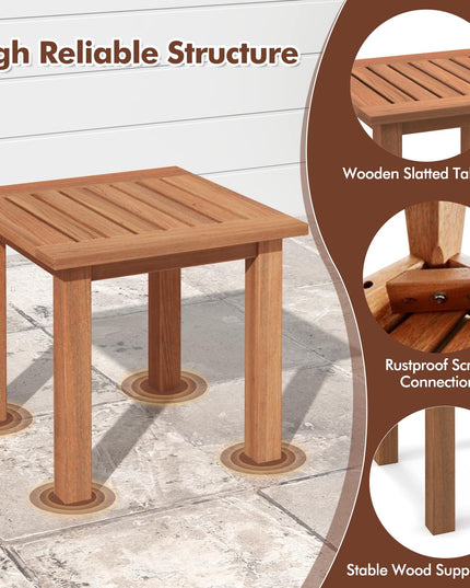 Giantex Hardwood Outdoor Side Table