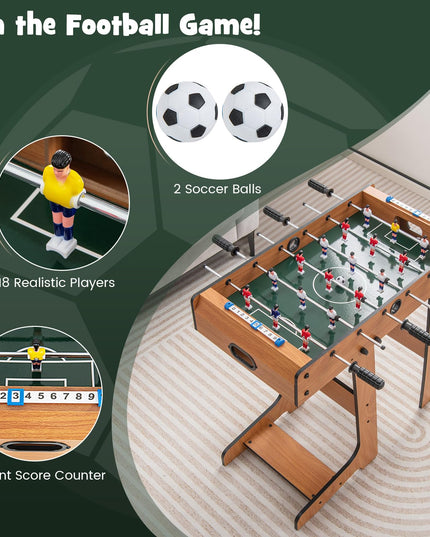 Giantex Folding Foosball Table, Space Saving Arcade Table Soccer with Durable Handle