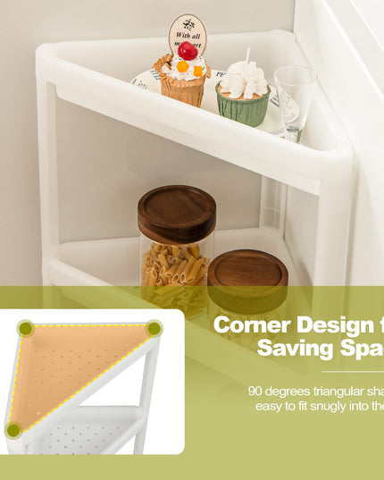 Giantex 2 Pack Corner Shelf Stand, 3-Tier Detachable Floor Corner Shower Shelf, Bathroom Corner Stand