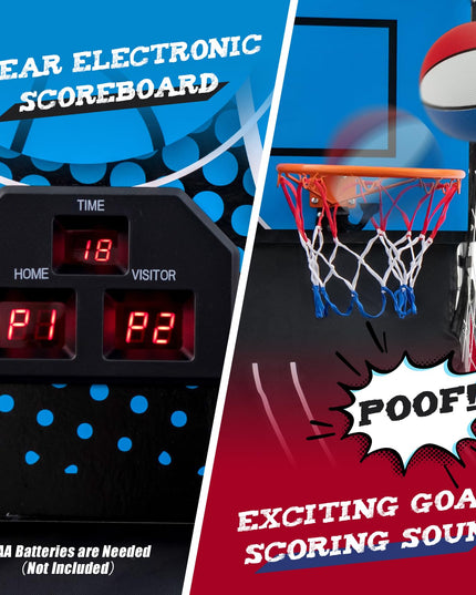 Giantex Folding Basketball Arcade Game, Dual Shot Electronic Basketball Hoop Arcade Game with 8 Game Modes