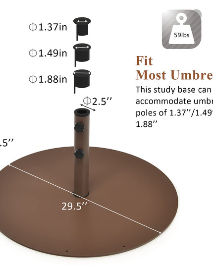 Giantex Patio Umbrella with Base Stand, 10ft Market Umbrella with 59 LBS Heavy-Duty Round Umbrella Stand
