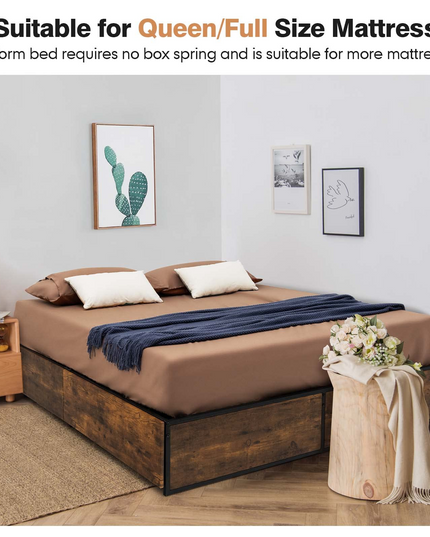 Giantex Metal Bed Frame with 4 Drawers