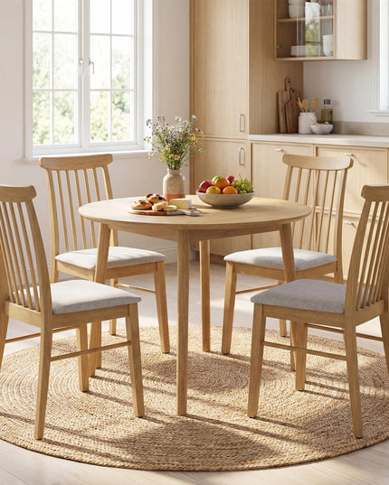 Giantex Fabric Upholstered Kitchen Armless Chairs w/Rubber Wood Frame