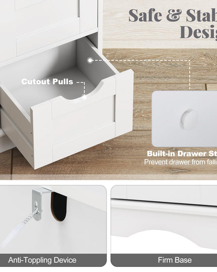 Giantex Bathroom Storage Cabinet with 4 Drawers for Hallway