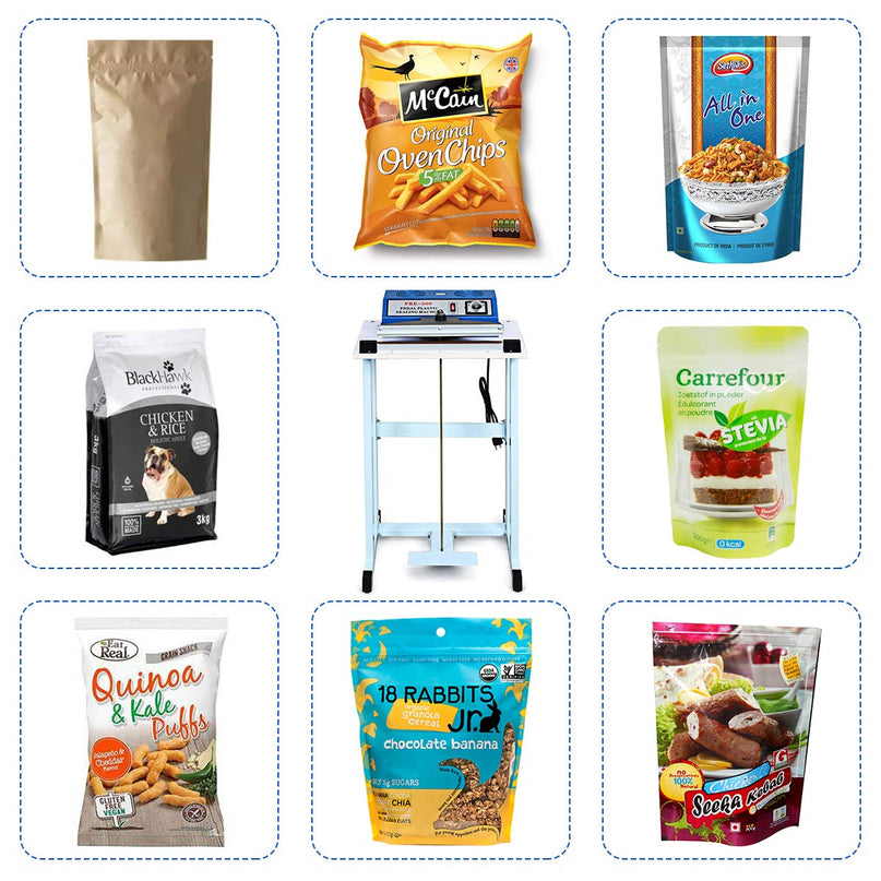110V 12" Foot Pedal Impulse Sealer with Cutter, Heat Seal Closer Plastic Bag Sealing Machine