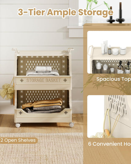 Giantex 3/4/5 Tier Rolling Laundry Cart with Wheels for Laundry Room