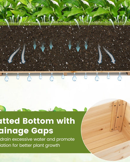 Giantex Freestanding Garden Planter Raised Bed for Flowers Herbs ( 45”x16”x41” )