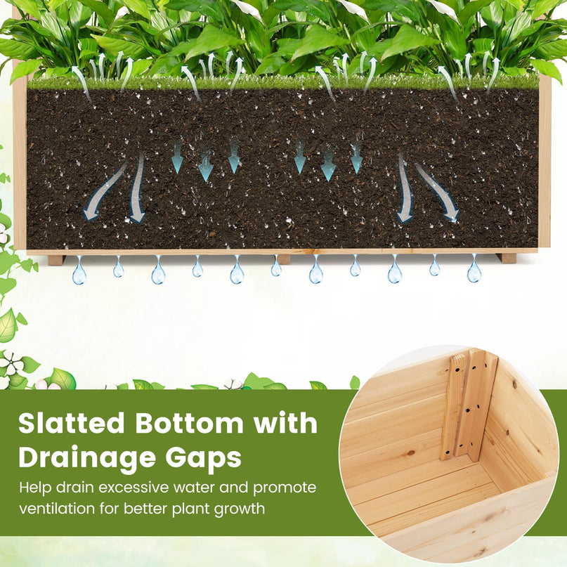 Giantex Freestanding Garden Planter Raised Bed for Flowers Herbs ( 45”x16”x41” )