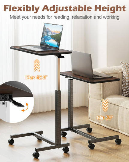 Giantex Overbed Table with Lockable Rolling Wheels